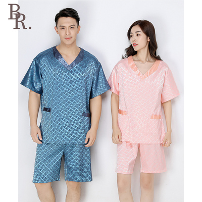 徐兄弟汗蒸服女男女情侣款桑拿服高档丝棉浴衣套装大码加肥浴服