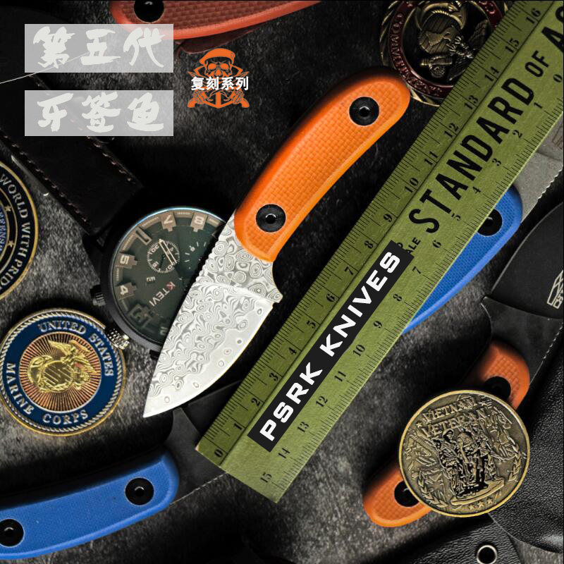 百浓psrk复刻esee牙签鱼进口不锈钢大马户外小直刀便携口袋刀