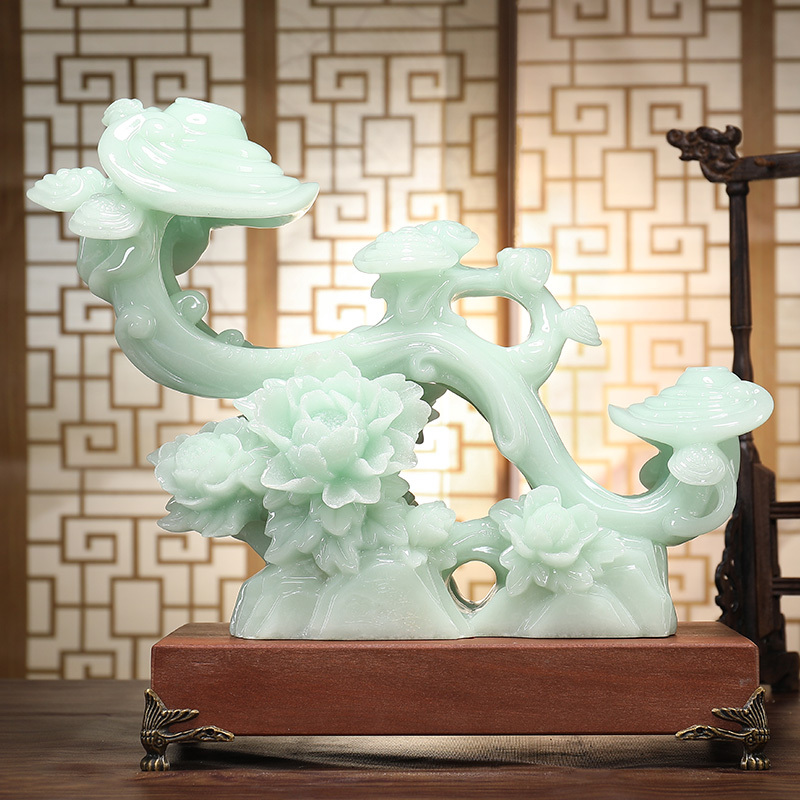 玉如意玉石摆件招财客厅酒柜电视柜博