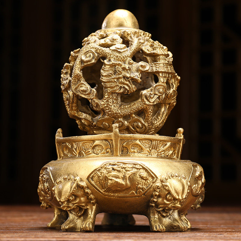 开光纯铜九转乾坤青龙乾坤鼎摆件时来运转风水招财转运办公室摆设