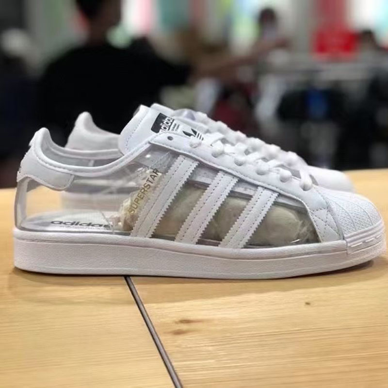 adidas/ 三叶草 superstar 男女透明鞋面 贝壳头 低帮板鞋 fz0245