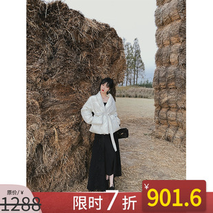 NANASTORE白色羽绒服女2024冬季新款外套短款小个子轻薄宽松收腰