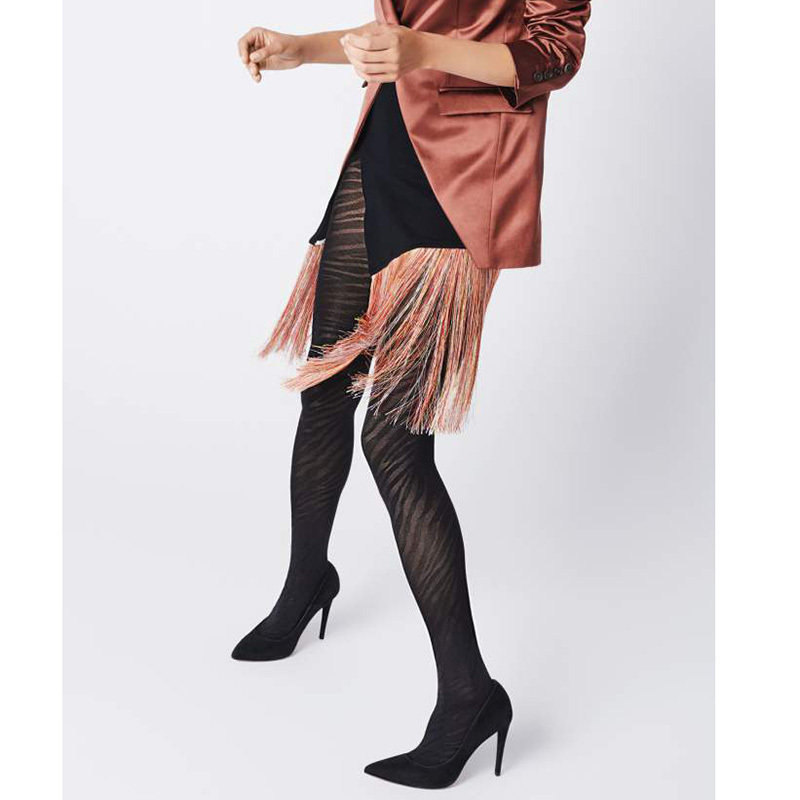 亏本清货意大利进口mura莱卡40d弹力透肤t裆提花纹豹纹连裤丝袜