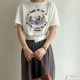 现韩国东大门代购dohwaji2024夏季新款百搭洋气卡通字母短袖T恤女