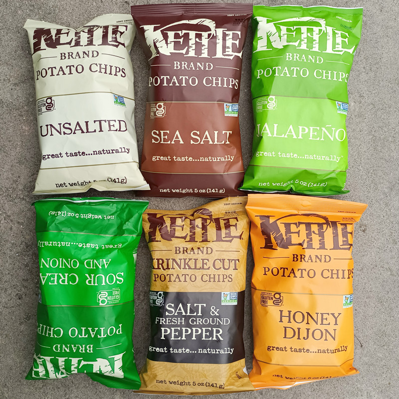 141g现货美国凯蒂手制多口味薯片零食KETTIL POTATO CHIPS CHEDDA