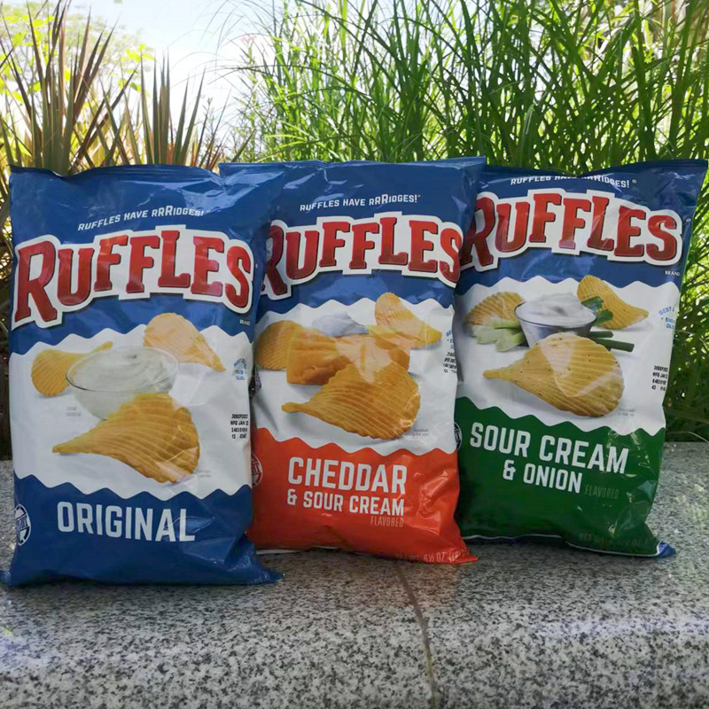 美国进口如福司土豆片 洋葱酸奶味RUFFLES SOUR CREAM & ONION