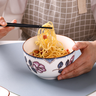 陶瓷碗家用2022新款釉中彩餐具米饭碗盘微波炉洗碗机适用碗碟套装