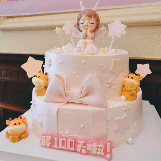 网红儿童生日鲜奶水果蛋糕周岁100天可爱安妮公主上海市同城派送