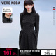 t区绫致Vero Moda2024春夏中式新国风设计感A字植绒波点连衣裙女