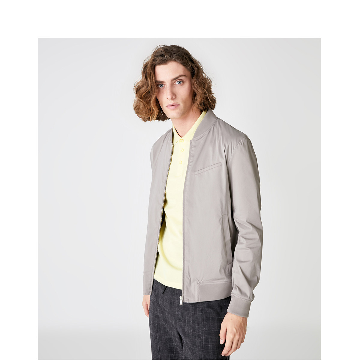 绫致|selected思莱德几何刺绣棒球领休闲夹克外套男|4193om532