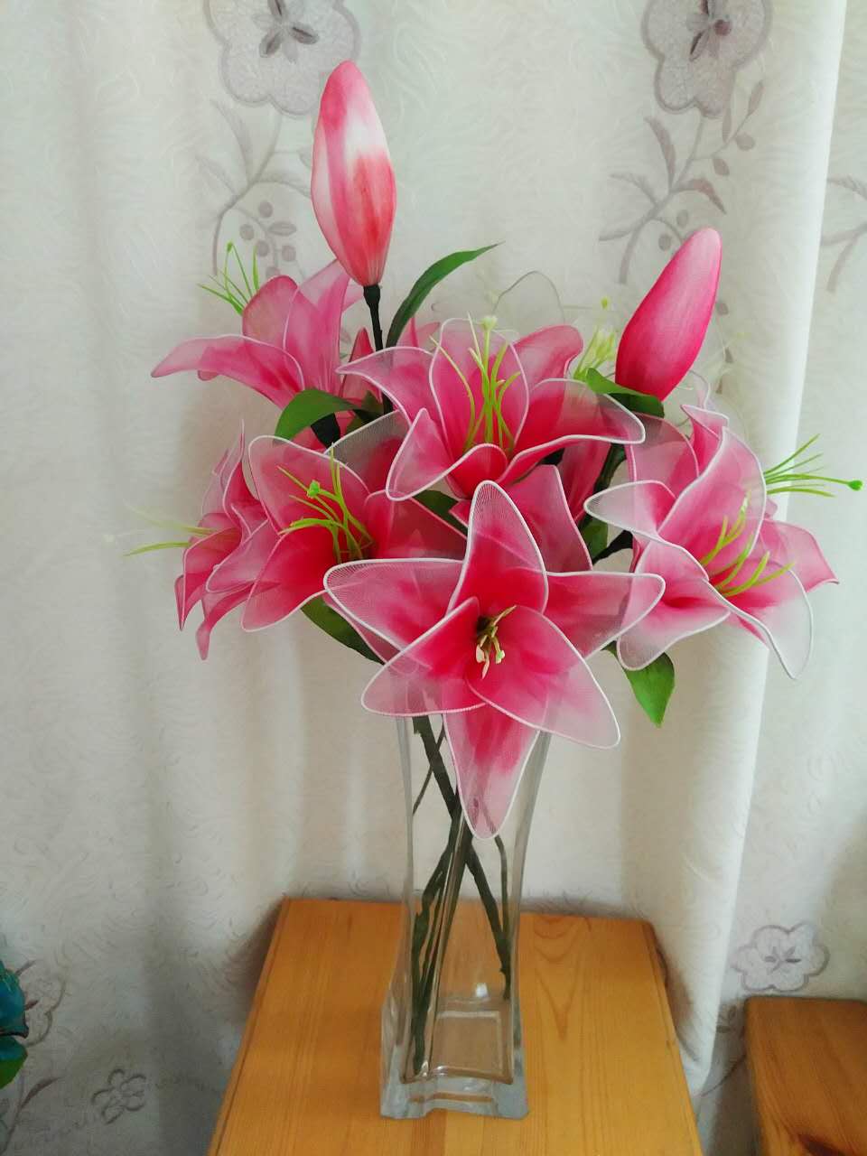 七夕情人节 丝网花材料 百合套餐 百合花材料包 丝袜花套装免邮