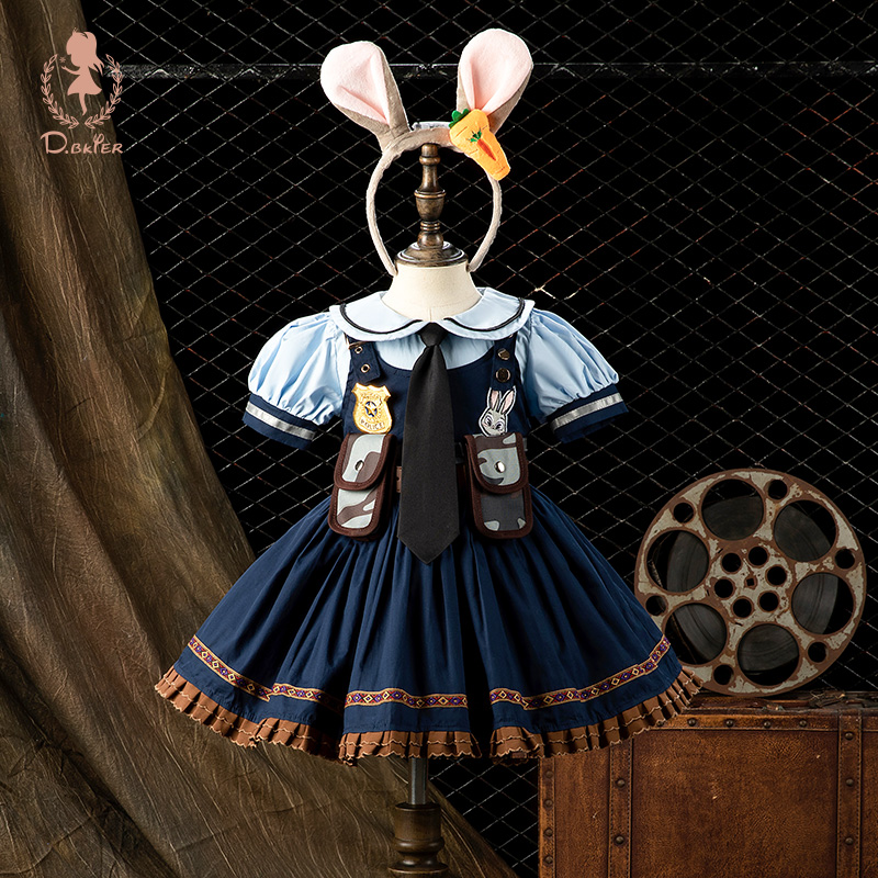 D.Bkyer女童朱迪警官六一儿童节公主裙cos礼物兔子衣服迪士尼裙子