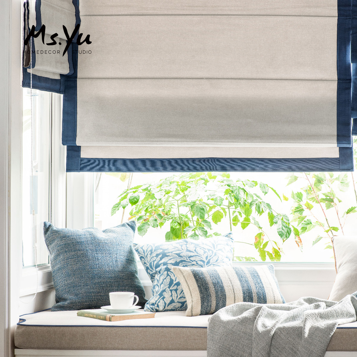 罗马帘 丹麦仿羊绒轻灰罗马帘升降帘订制 北欧窗帘罗马帘订做 #喻