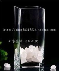 方形透明玻璃花瓶/花插/水培器/10*10*高20厘米 特价促销包邮