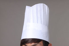 批发厨师帽 一次性高帽无纺布帽 厨师船帽纸帽 厨师工作服配件