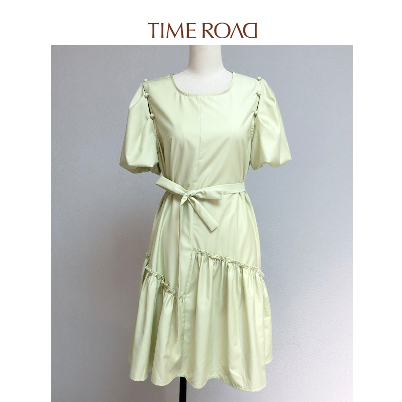 Time RoaD/汤米诺大码宽松连衣裙女夏可拆袖腰带裙子T25233192708