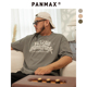 PANMAX大码男装重磅纯棉加大运动透气潮流短袖半袖加肥情侣夏装