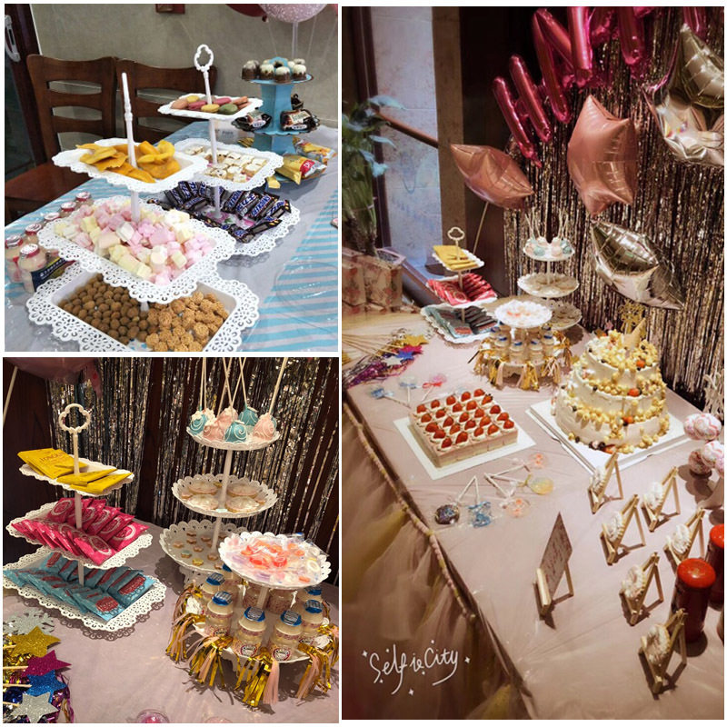 翻糖蛋糕_甜品台装饰儿童生日派对桌布布置宝宝周岁蛋糕架摆件用品