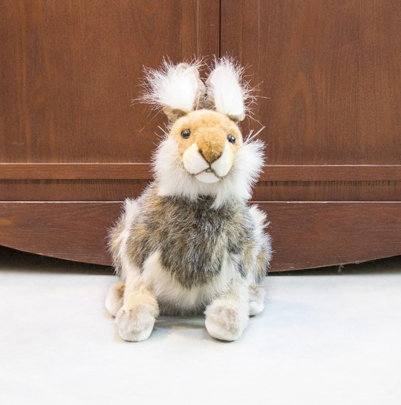 澳洲hansa兔子毛绒玩具仿真动物棕色野兔高27cm4076正版兔兔公仔