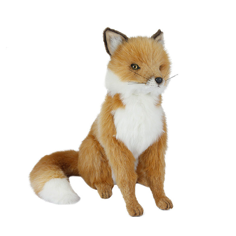 澳洲hansa仿真动物毛绒玩具红狐公仔玩偶娃娃6994坐姿狐狸玩偶