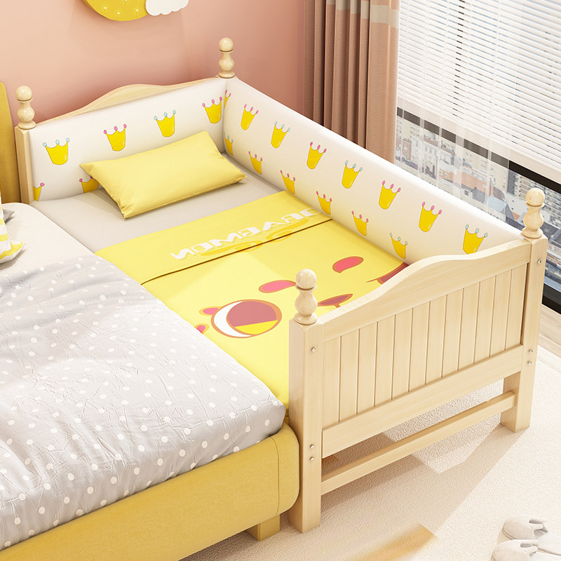 实木儿童床带护栏婴儿床加宽床边定制宝宝小床男孩拼接大床神器