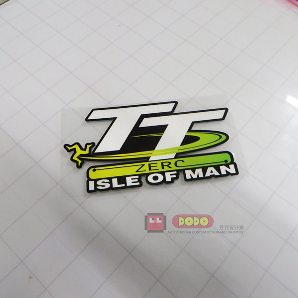 香港车迷赛车摩托车头盔装饰车贴贴纸曼岛tt贴纸