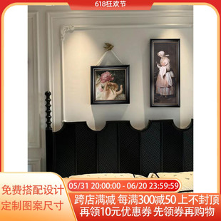 复古法式客厅餐厅装饰画高级感金鸟油画框挂画床头卧室中古风壁画