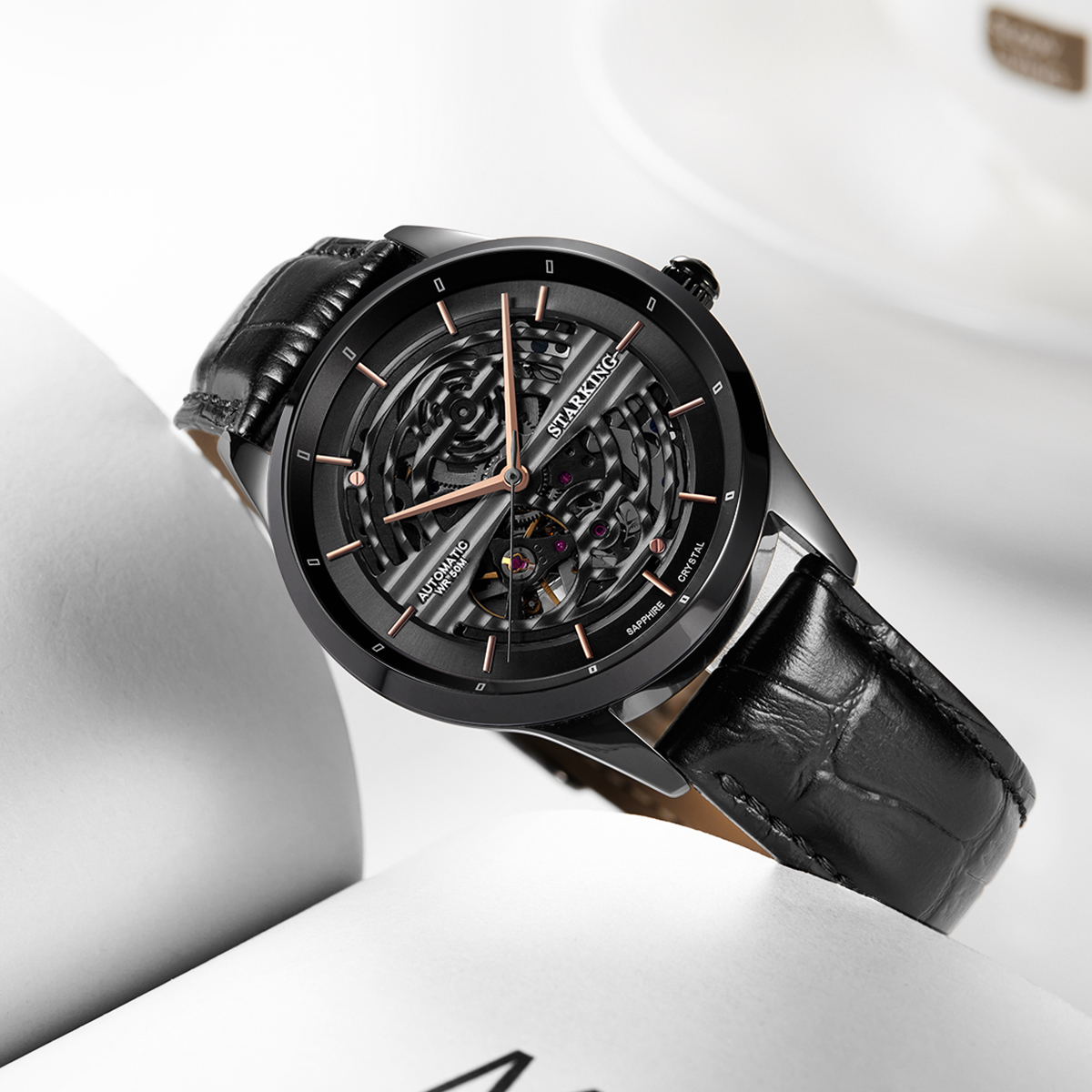 星皇手表男士全自动机械表钢带防水镂空时尚潮流商务休闲男表腕表