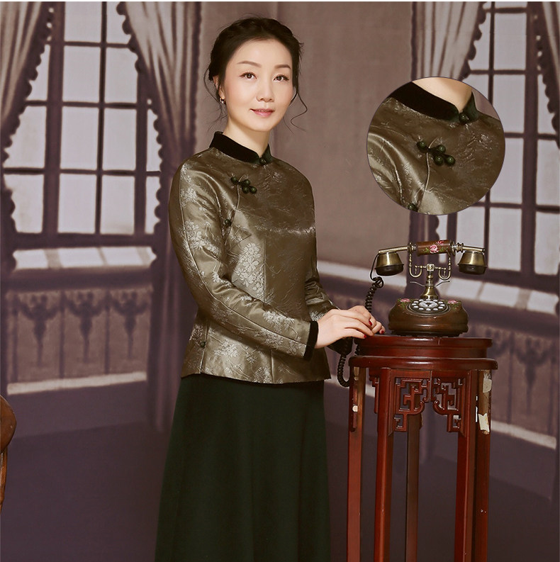芳华改良真丝唐装棉袄女冬装棉衣盘扣上衣女旗袍上衣中式女装秋冬