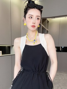 RR fashion 连体裤女2024夏季新款设计感收腰抽绳高腰背带长裤