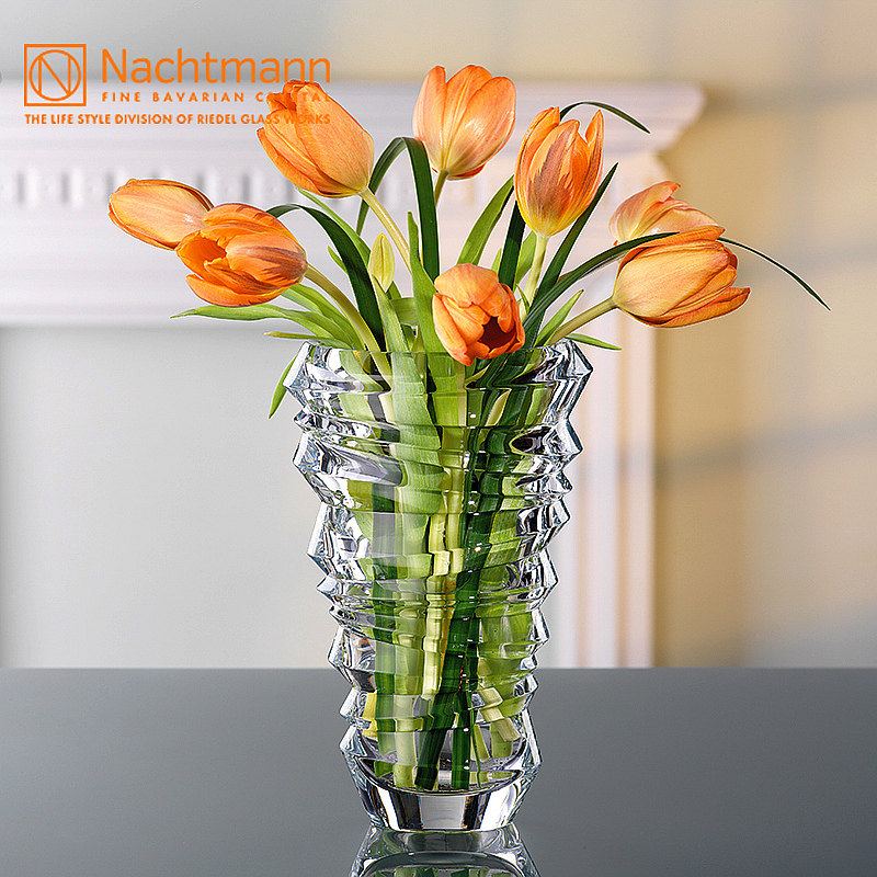 德国nachtmann进口水晶玻璃花瓶 创意简约百合花器玫瑰花瓶摆件