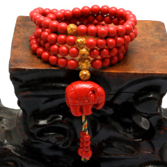 Vermilion baby jewelry bracelets in red with gold foil across the Pearl-like Beads Bracelet Necklace