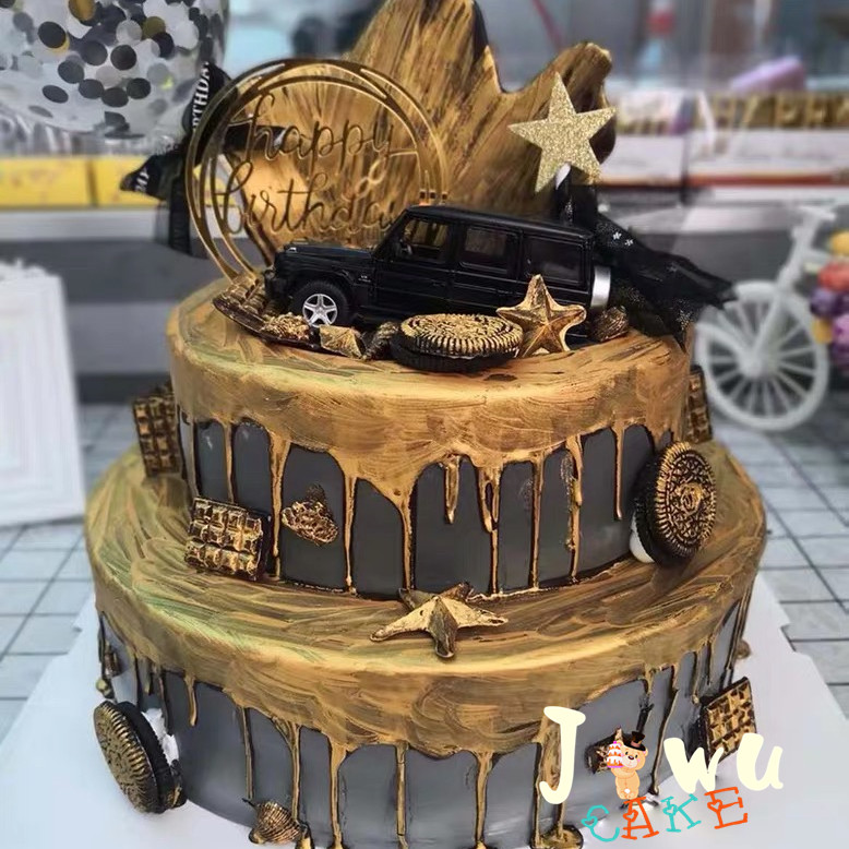 送男朋友生日蛋糕_奔驰汽车生日蛋糕ins风男士男孩男朋友父亲节巧克力