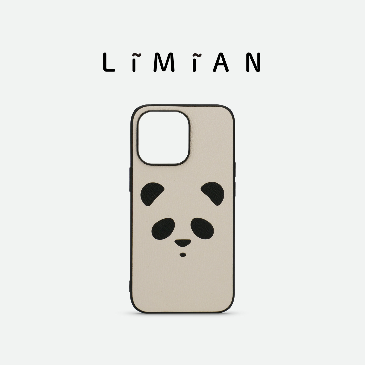 里面LM｜可爱黑白熊猫真皮适用iPhone15ProMax华为mate60pro情侣手机壳定制精致个性小众ABCD多色可选原创