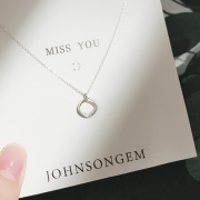 JG方形项链925纯银简约气质少女ins风网红款项链女百搭短款锁骨链