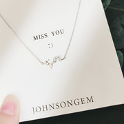 JG爱的心跳项链925纯银女知性锁骨链简约大方百搭森系ins潮冷淡风