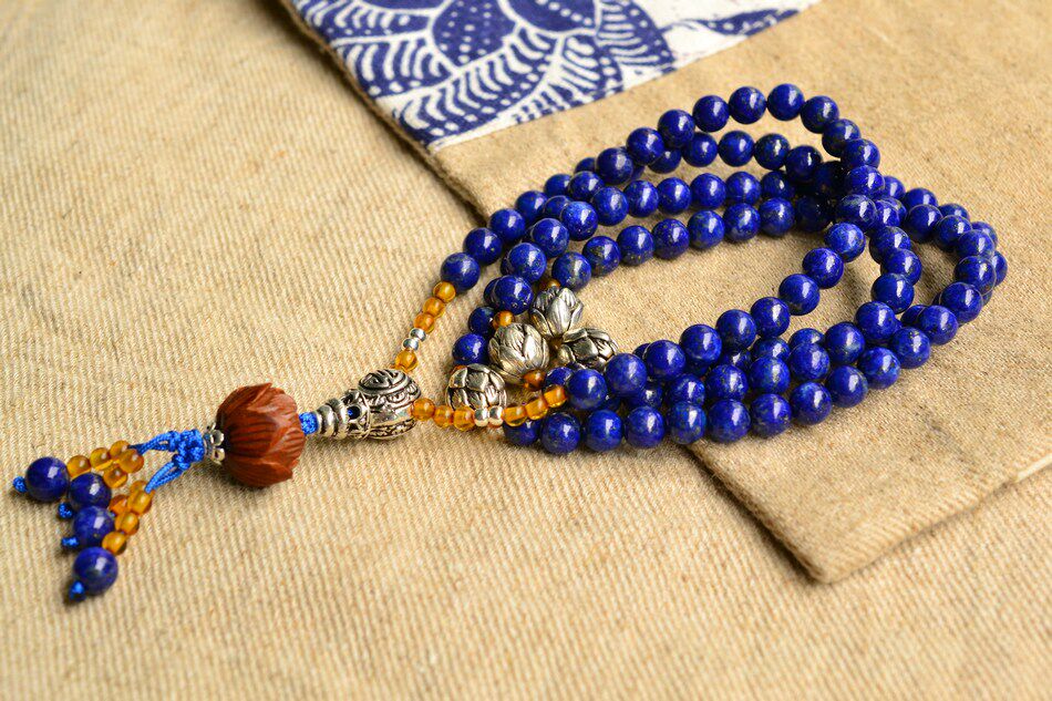 重45.12克*直径6毫米 天然青金石珠链108珠