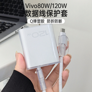 适用于vivo S19 Pro充电器保护套vivo80W数据线保护套透明款TPU手机壳防折断vivo S19 充电线头保护套