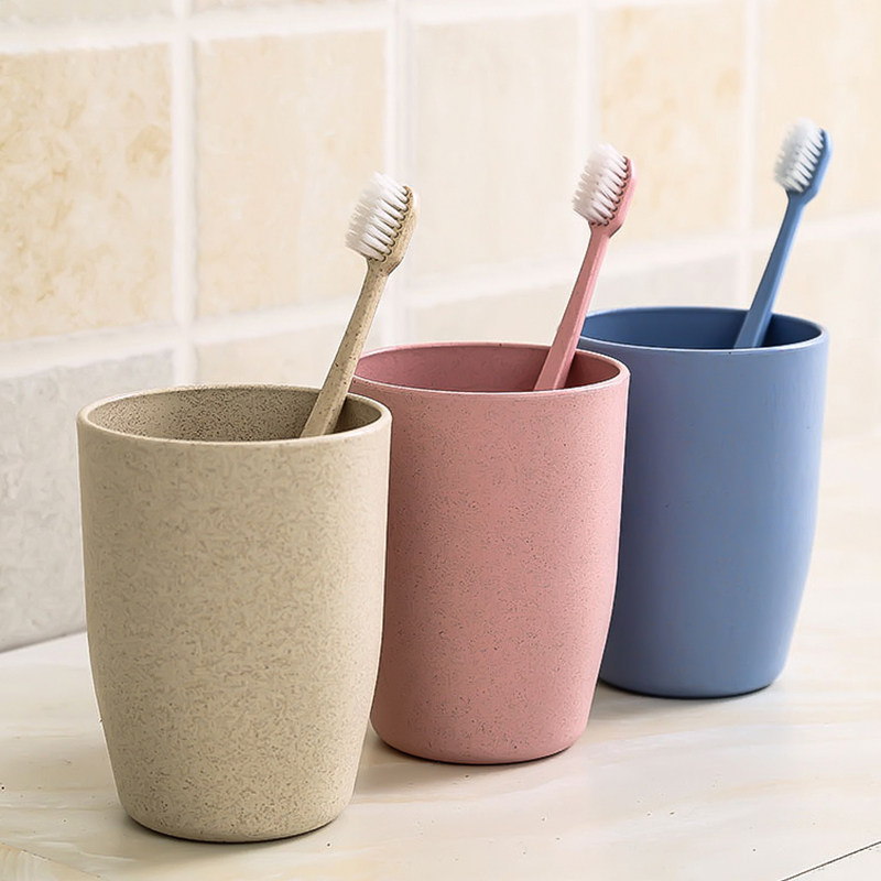 日式刷牙漱口杯简约小麦秸秆牙杯创意杯子家用牙刷儿童洗漱杯牙缸