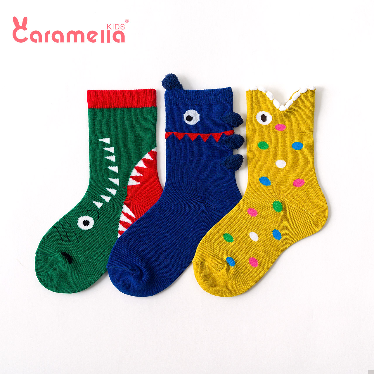 caramella儿童袜子秋冬季纯棉袜男女童宝宝袜子新生儿中筒婴儿袜