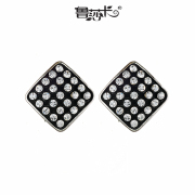 Rusa card original European jewelry bright stars shining diamond ears, square button Stud Earrings