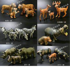 仿真野生动物模型思乐同款塑胶实心鹿犀牛斑马水牛老虎儿童玩具