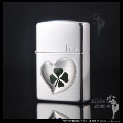 皇冠正品ZIPPO 正版芝宝打火机 日版珍藏 真叶幸运四叶草 LOVE 爱