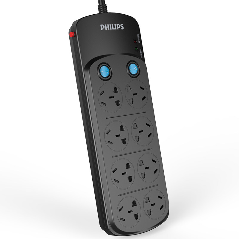 热销飞利浦插排防雷_飞利浦插座防雷过载拖线板插排插线板多功能家用8