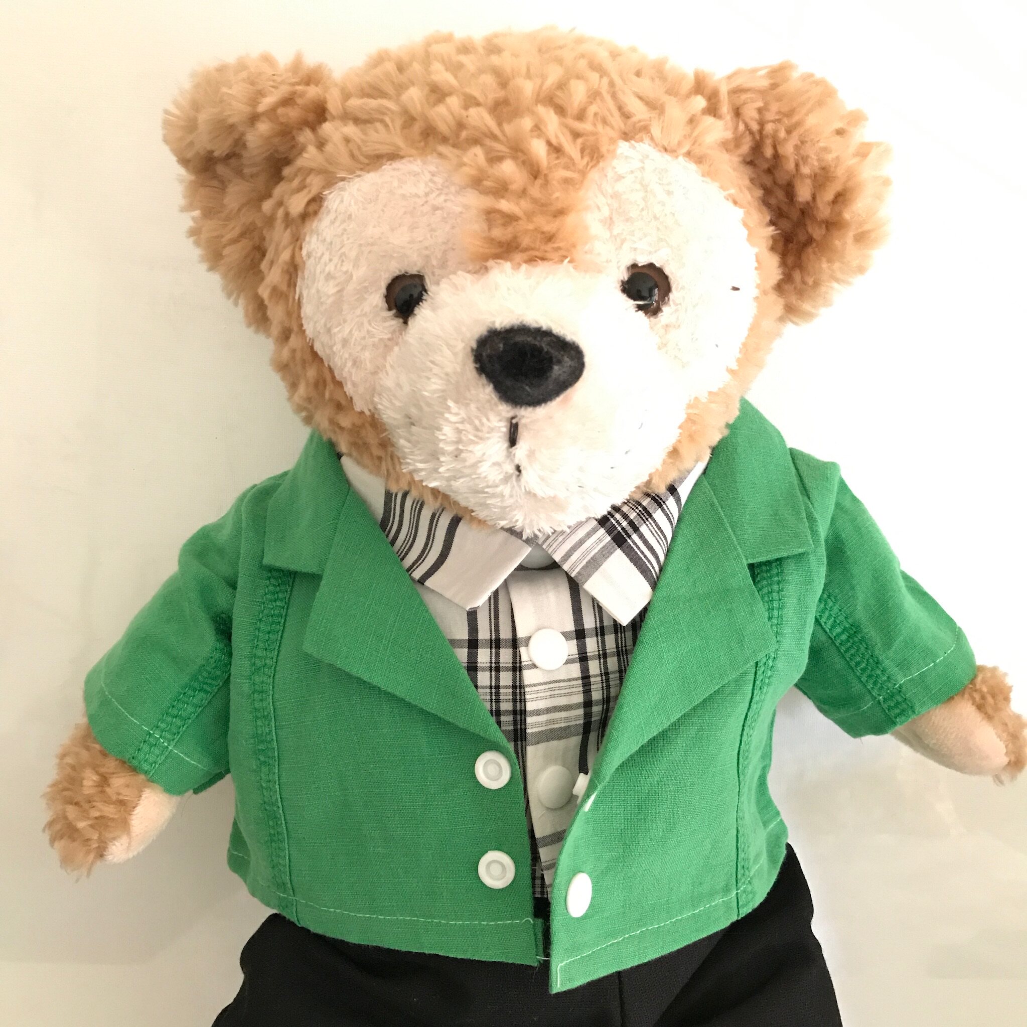 顽主创意手工泰迪熊duffy熊公仔熊服饰 棉麻小西服