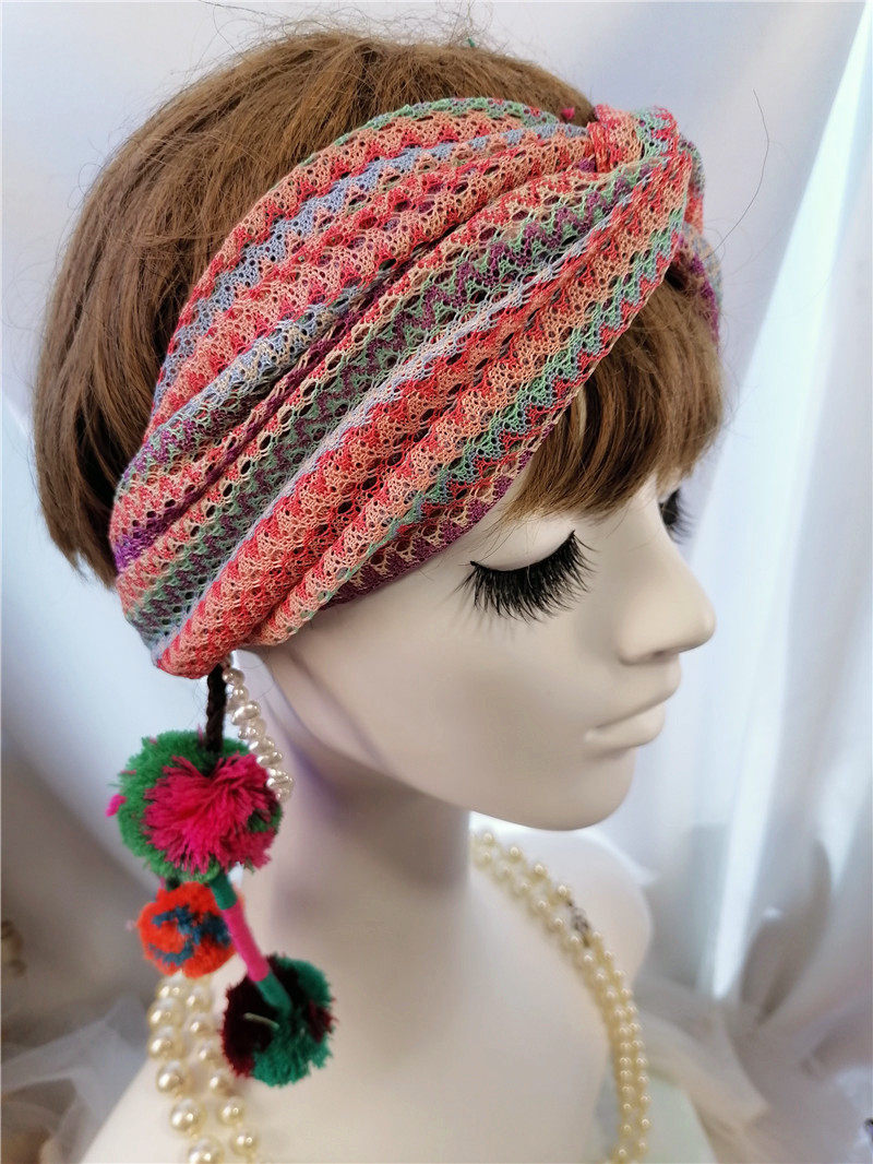 新品民族风发带波西米亚风头带发箍弹力宽发带 森女