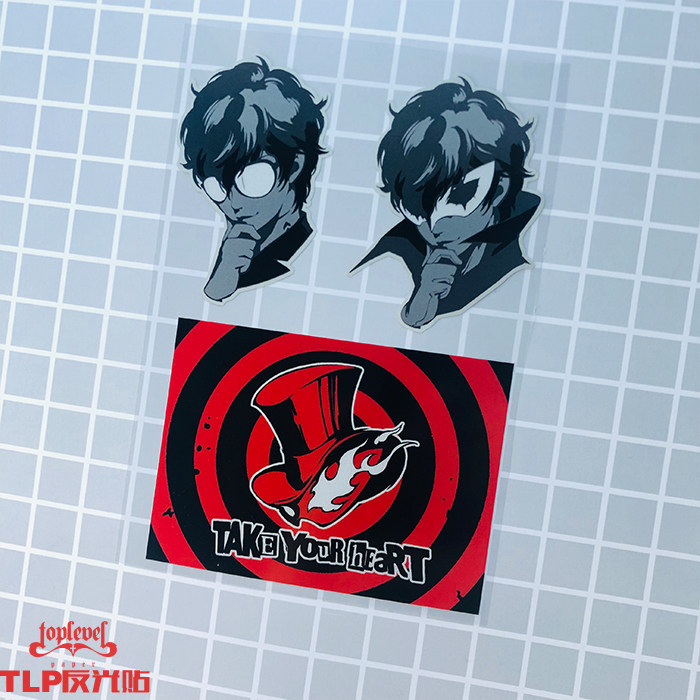 特价女神异闻录p5_tlp反光车贴 p5女神异闻录怪盗团预告信joker雨宫莲