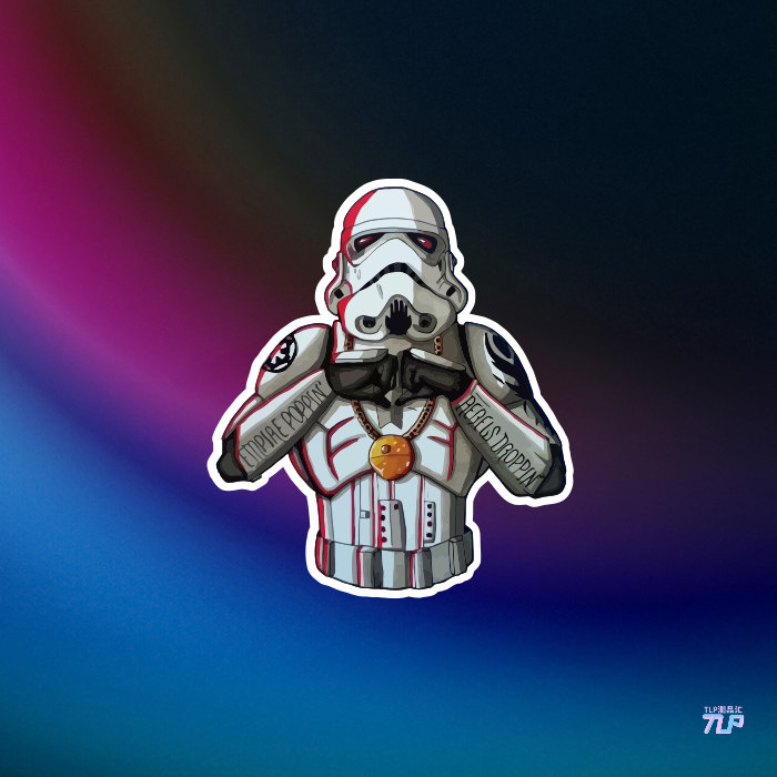 tlp反光车贴星球大战嘻哈hiphop风格白兵摩托车汽车汽车装饰贴