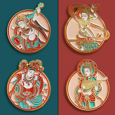 敦煌热销人物合金丝路手信中国风金属冰箱贴博物馆创意文创纪念品