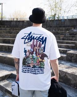 潮物Woo Stussy Psychedelic Tee 幻境印花情侣美潮短袖T恤男女